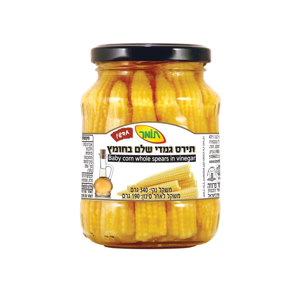 Tomer Baby Corn Whole Spears In Vinegar 340g