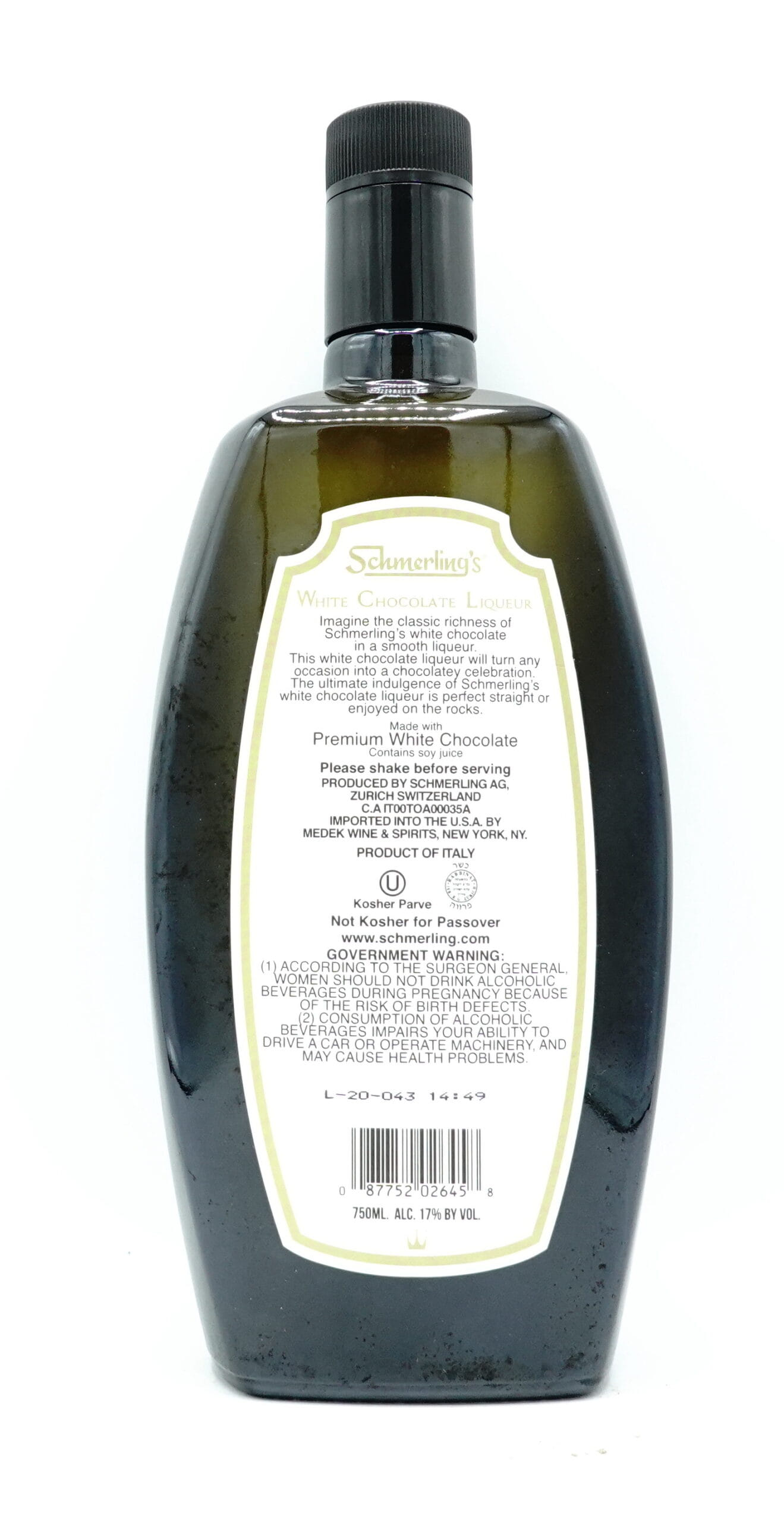 Schmerlings White Chocolate Liqueur 750ml - Image 2