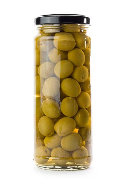 Green Pitted Olives In Jar 675grs