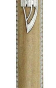Art Judaica Semiround Mezuzah 12cm- Light Brown with Chain Design
