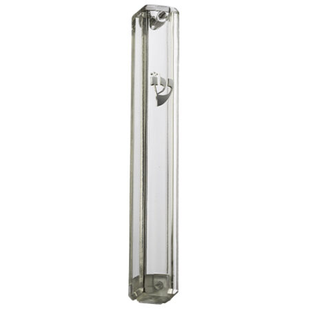 Art Judaica Transparent Plastic Mezuzah With Rubber Cork 12 Cm- With The
