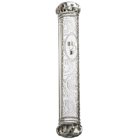 Art Judaica Plastic Transparent Crown Series Mezuzah With Rubber Cork