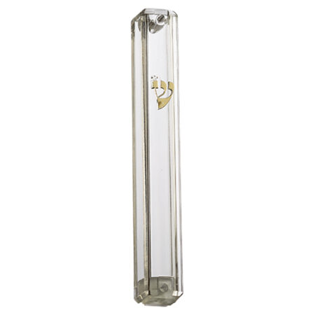 Shivuk Stam Sephardi Mezuzah in Transparent Acrylic Case 10cm