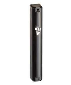 Art Judaica Plastic Black Mezuzah With Rubber Cork 7 Cm - With The Letter