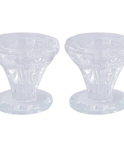 Art Judaica A Pair Of An Elegant Crystal Candlesticks 5 Cm