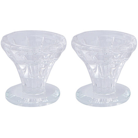 Art Judaica A Pair Of An Elegant Crystal Candlesticks 5 Cm