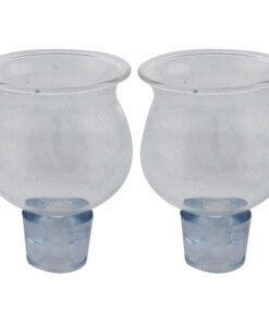 Art Judaica Pair Of Glass Oil Cups 7x5 Cm