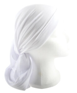 Art Judaica Cloth Head Scarf, White
