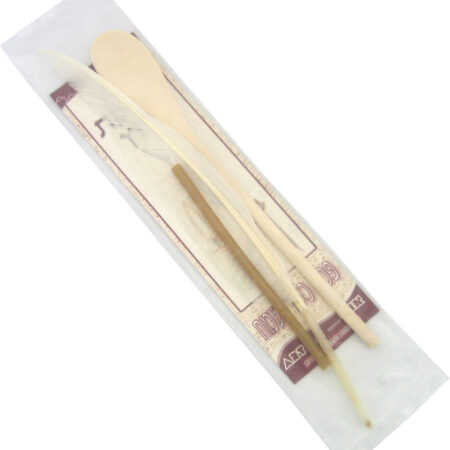 Art Judaica Set for Bedikat Chometz, Wooden Dust Pan, Beeswax Candle and Feather