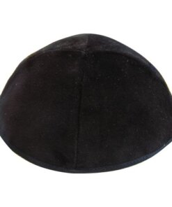 Velvet Mofet Kippah- Black Size 2 18 cm- 4 Parts without 2.5gr